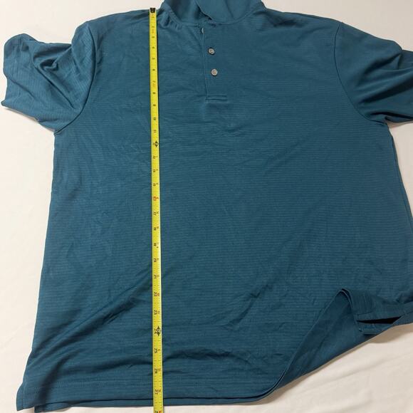 PGA TOUR Men’s Airflux Golf Polo Shirt Cyan Size Large 100% Polyester - Picture 7 of 9